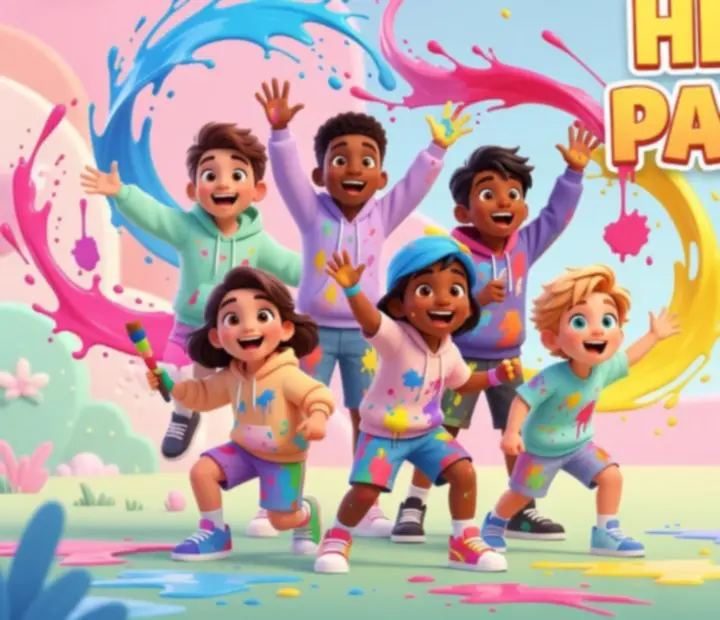 Colourful banner showing paint hunt action