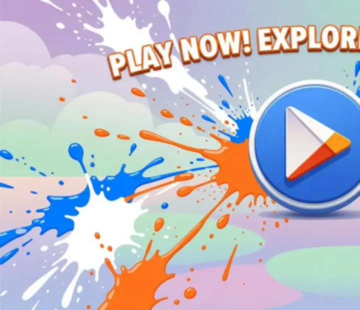 Stylized artwork representing Paint Chase and colourful paint splashes